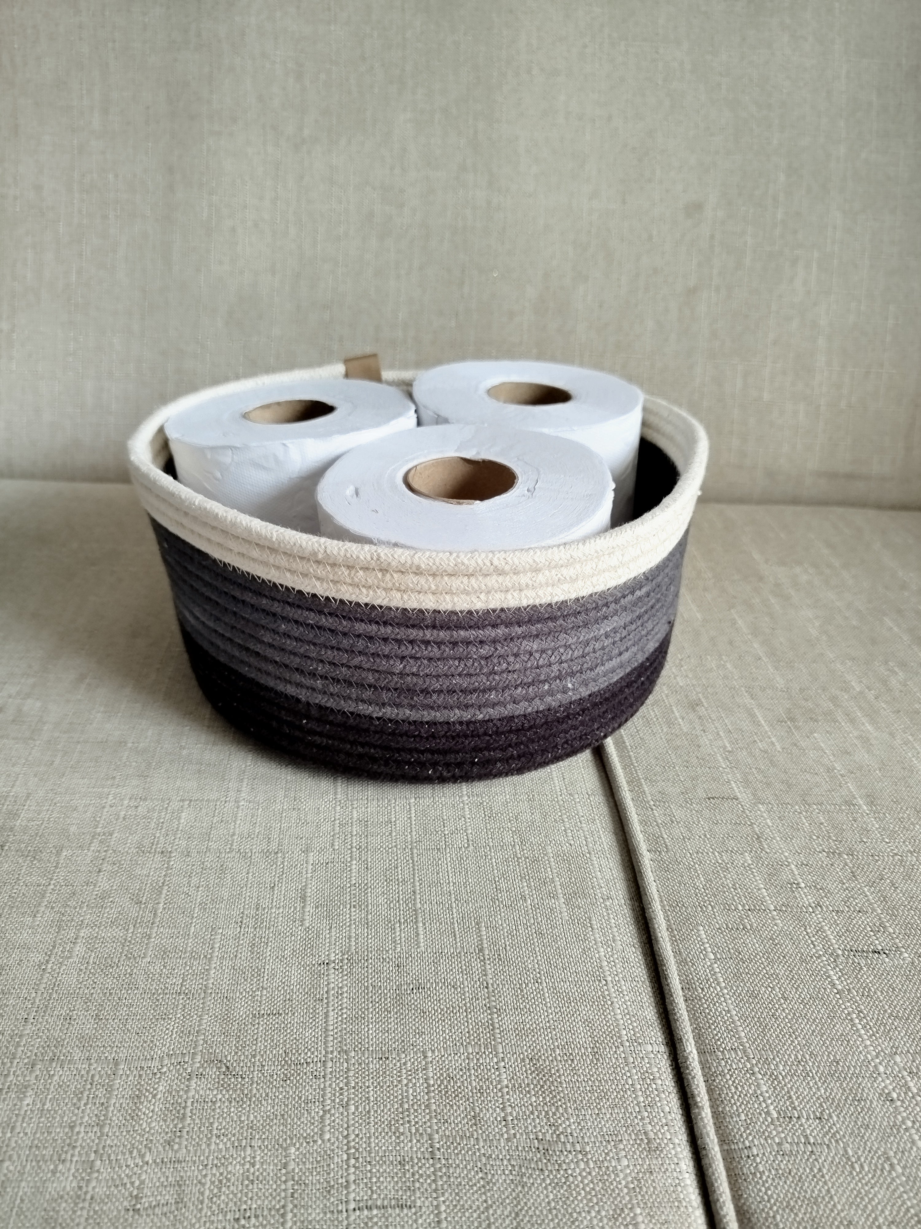 Black, Grey and Ivory small basket