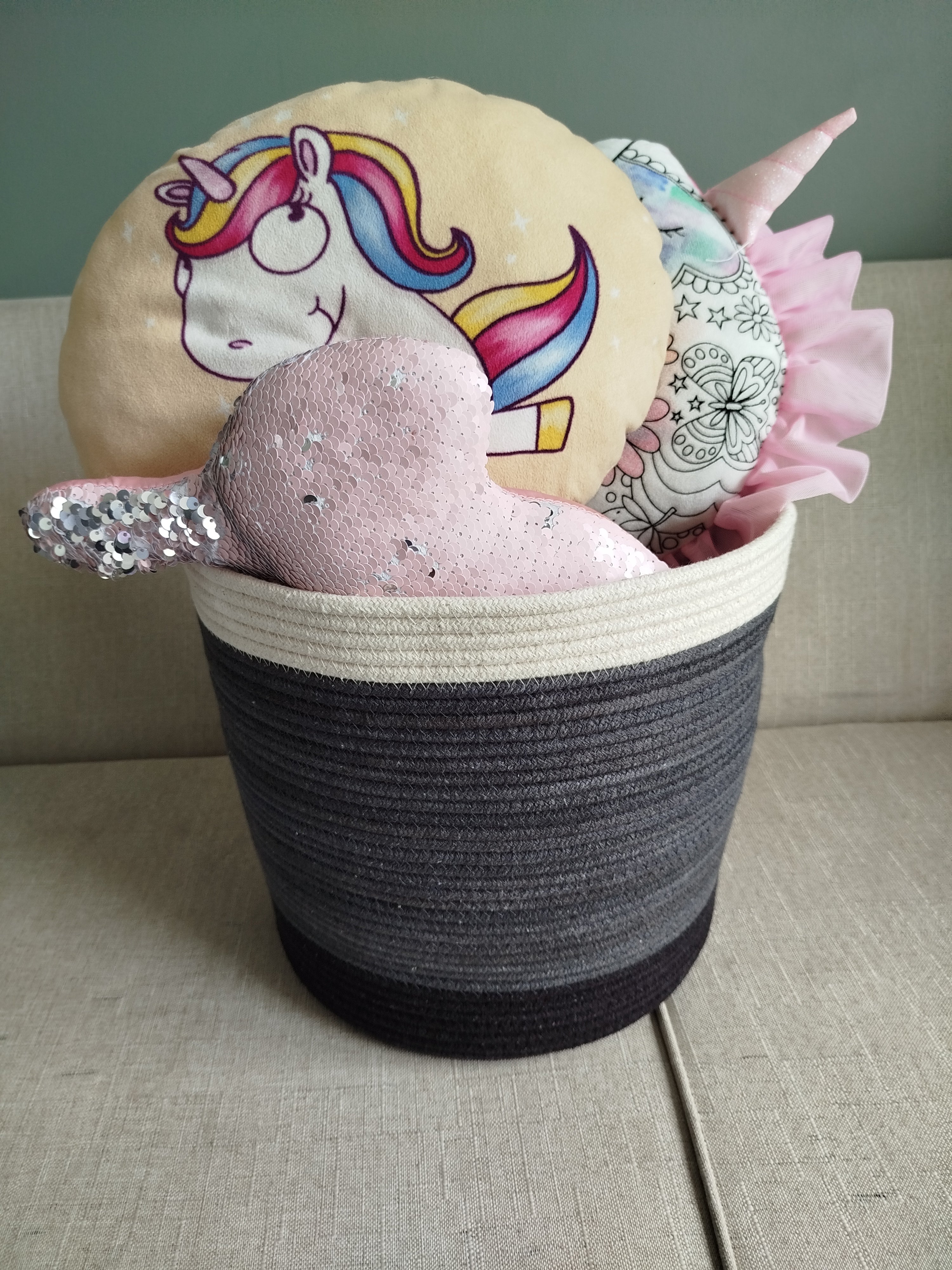 Black, Grey and Ivory Medium basket