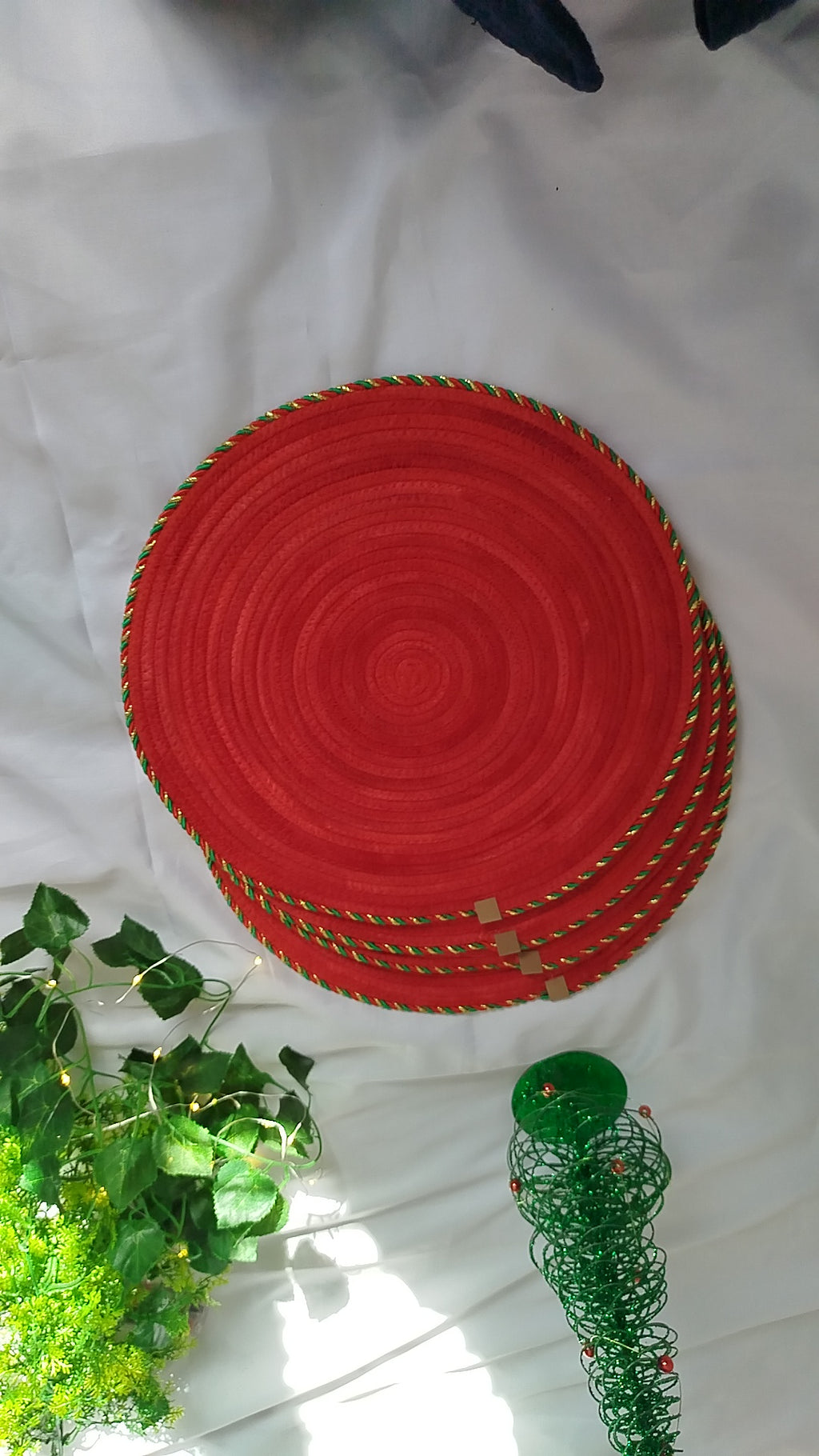 Set of Red Christmas placemats