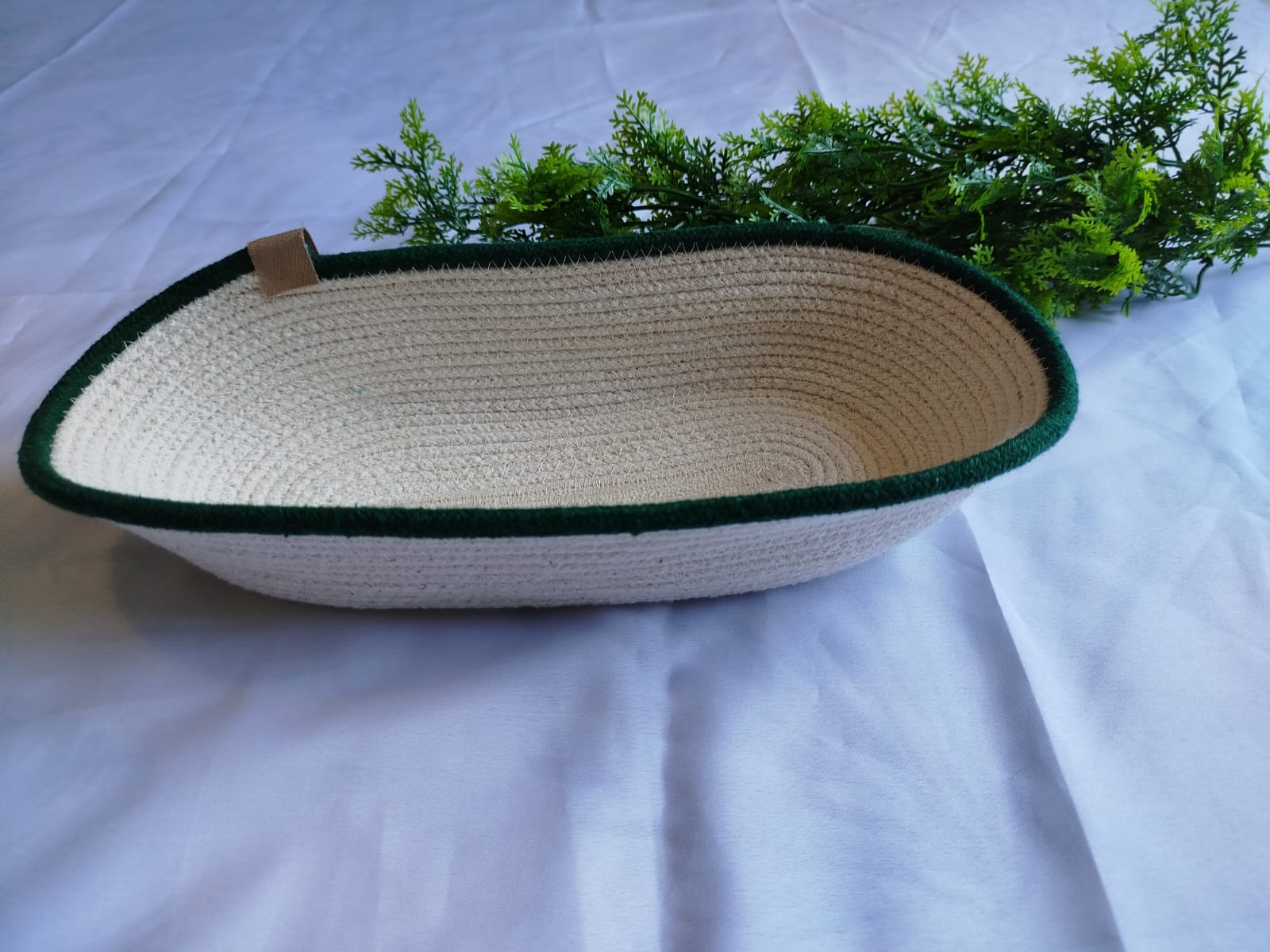 Green lining oval bowl