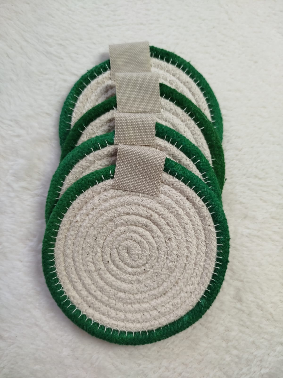 Set of 4 Green lining coasters